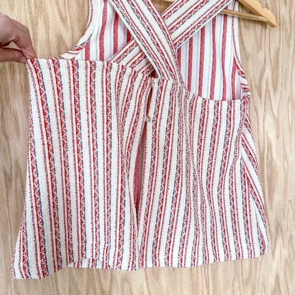 Madewell Boucle Stripe Cross Back Tank Top - Picture 9 of 13